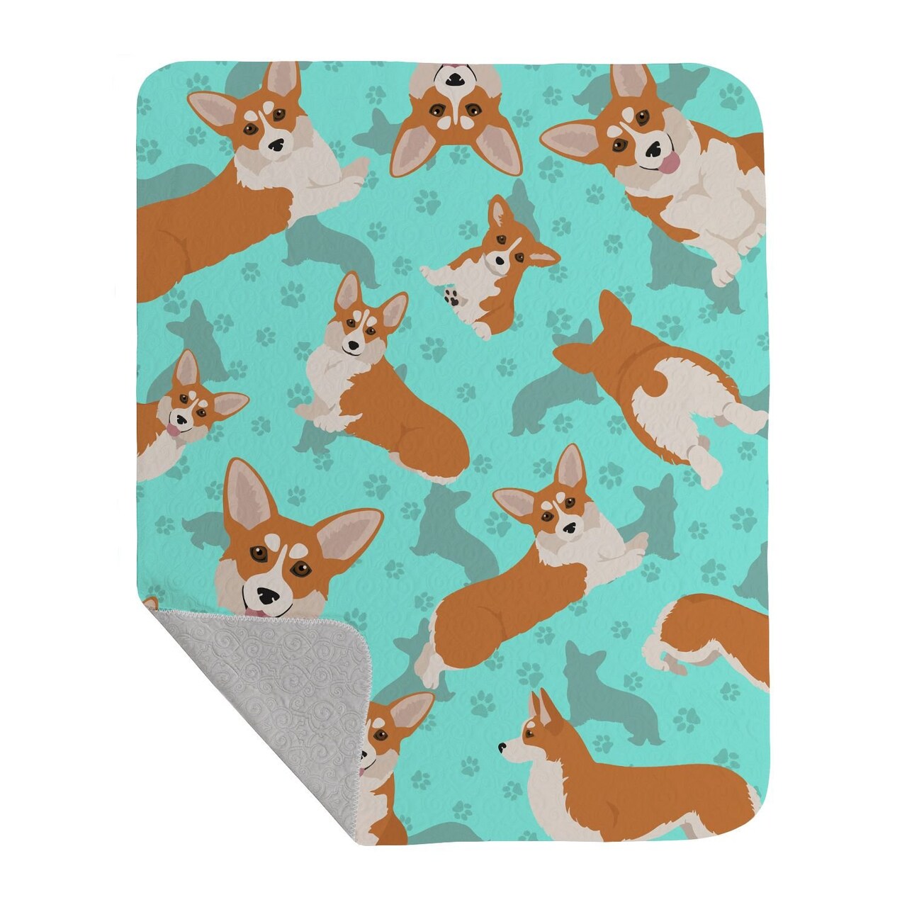Edge Collections - 50" x 60" - Multicolor - Pembroke Corgi Quilted Blanket - 1 Piece